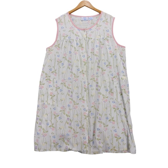 Ashley Taylor Other - Vintage Ashley Taylor Intimates Plus Nightgown 3X  Snap Front Duster Dress